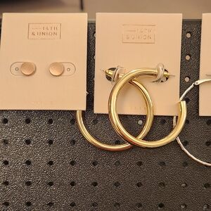 4 Pairs Of 14th & Union Gold Earring
